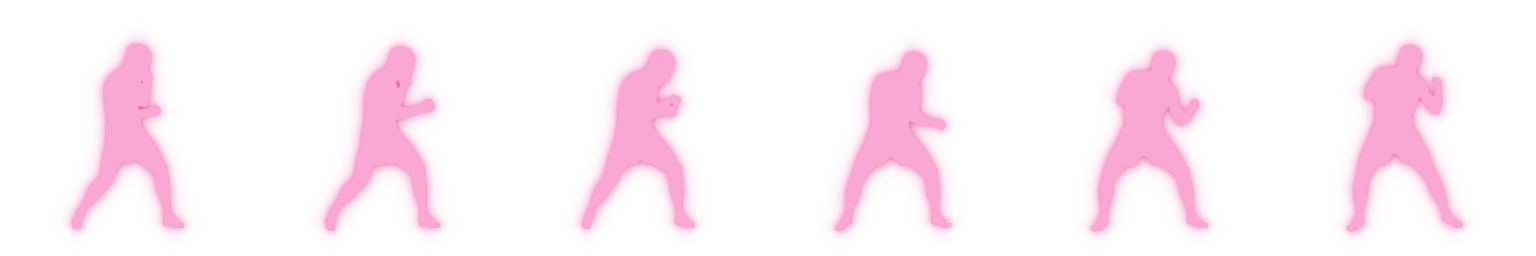 Animated silhouette of hooks to the body