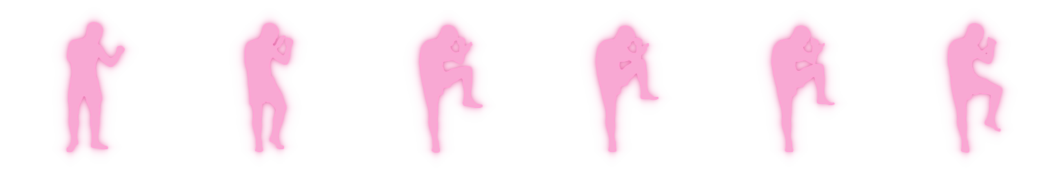 Animated silhouette of a lead-leg check