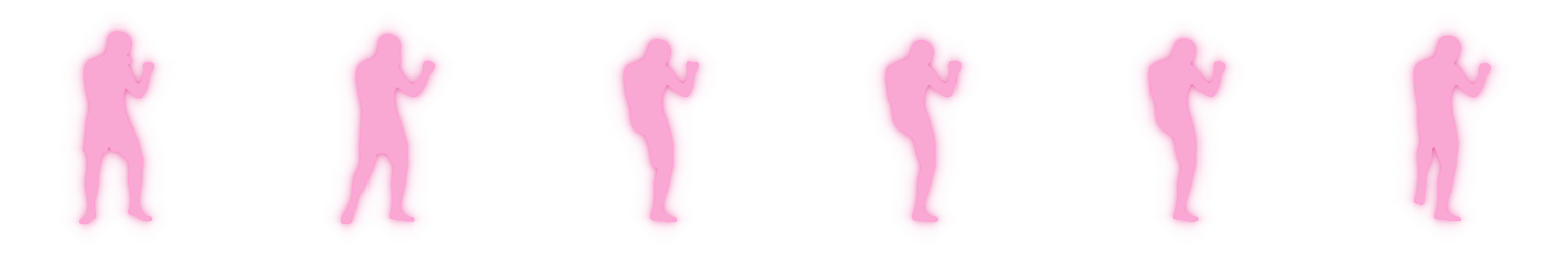 Animated silhouette of a rear-leg check