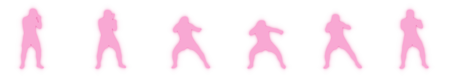 Animated silhouette of a jab to the body