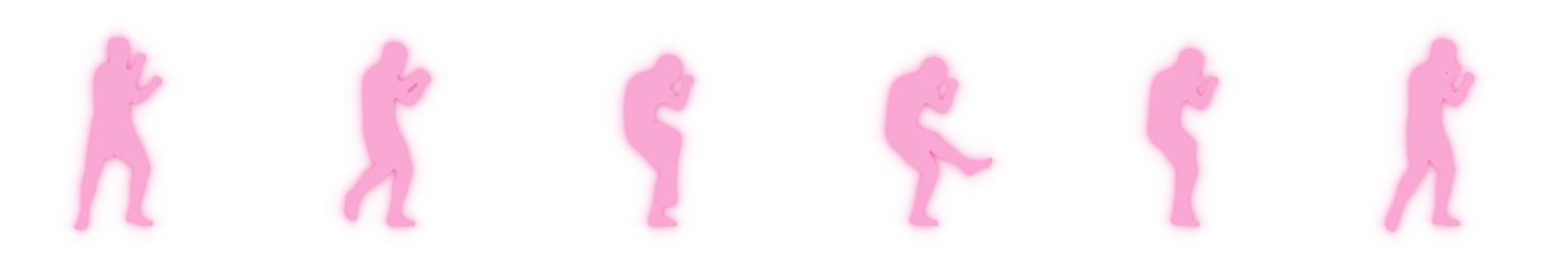 Animated silhouette of a low kick