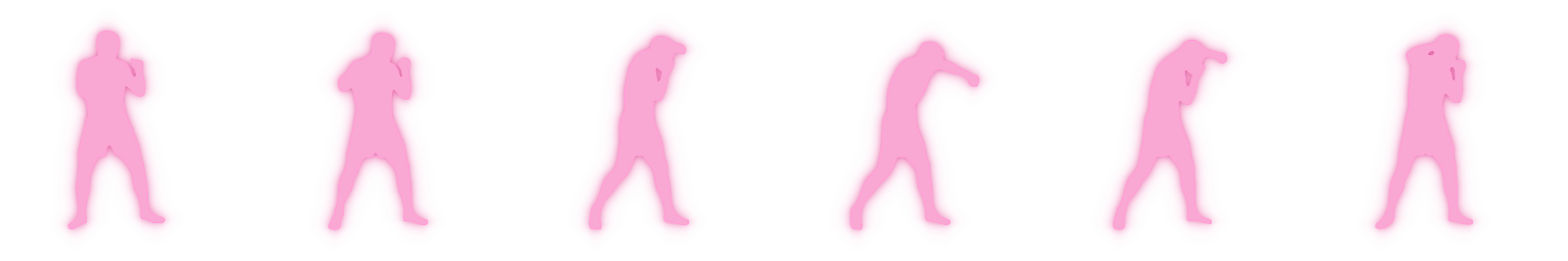 Animated silhouette of an overhand