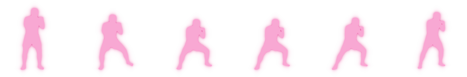 Animated silhouette of a roll toward the lead side