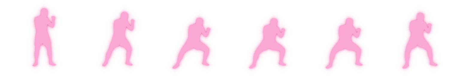 Animated silhouette of a roll toward the rear side