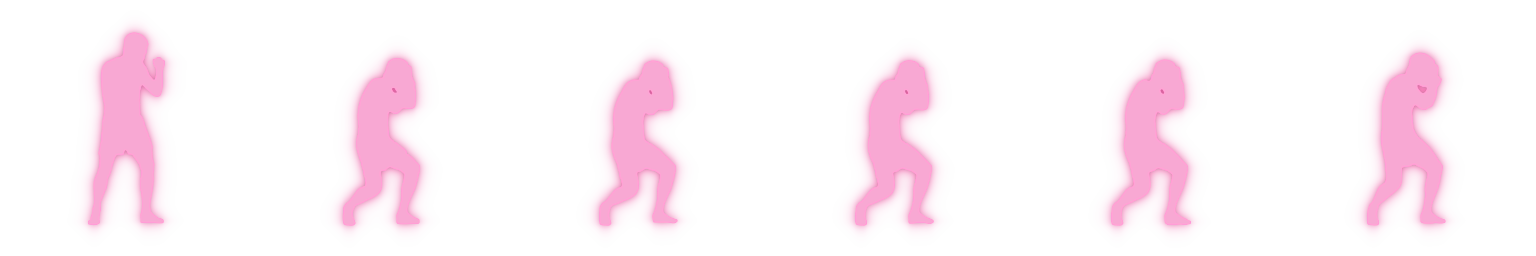 Animated silhouette of a slip toward the lead side