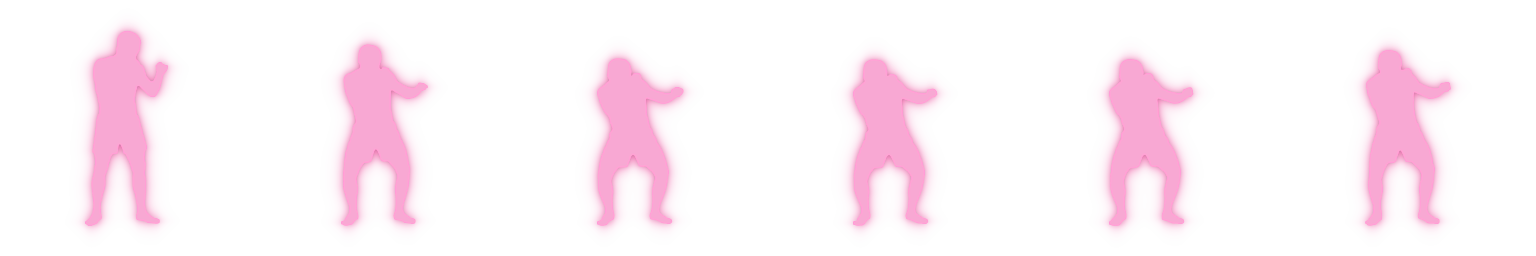 Animated silhouette of a slip toward the rear side