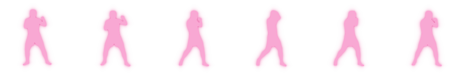 Animated silhouette of a rear up elbow